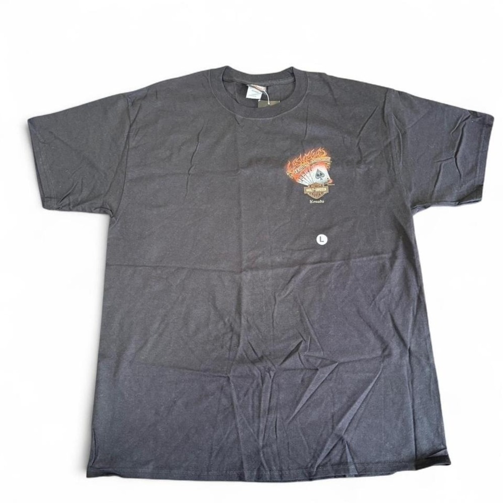 Harley Davidson‎ black tee with clown and playing cards. Nevada.